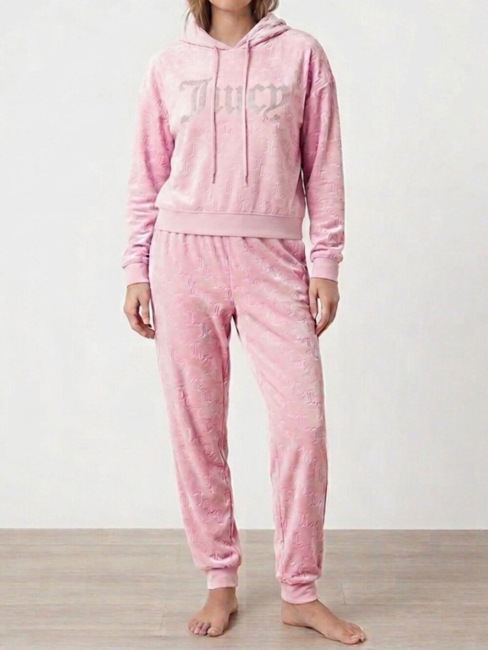 Juicy Couture NWT Light Pink 2-Piece Velour Loungewear Set Women's Size M